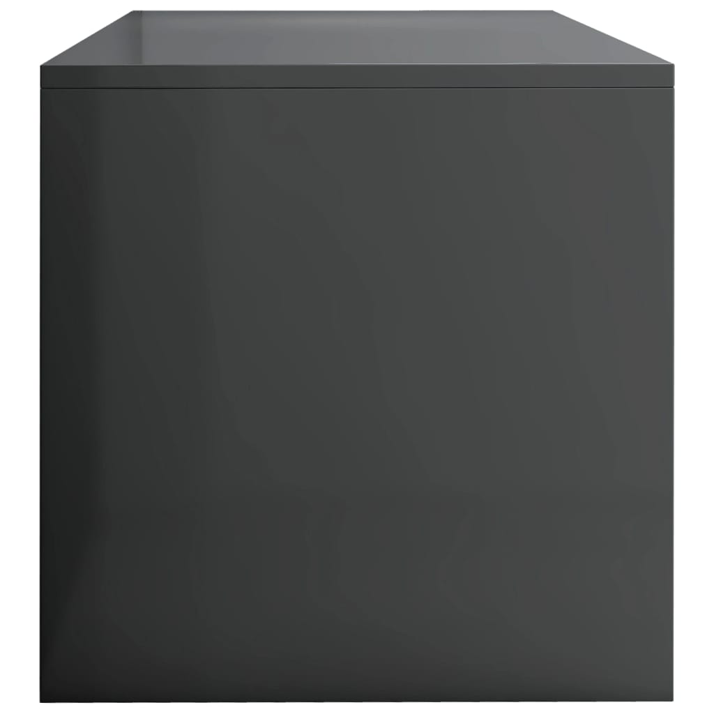 TV Cabinet High Gloss Grey Chipboard - 100×40×40cm