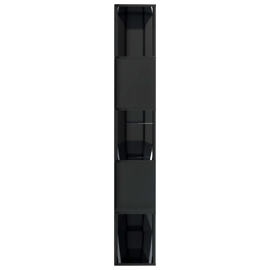 Book Cabinet/Room Divider High Gloss Black Chipboard - 80×24×159cm