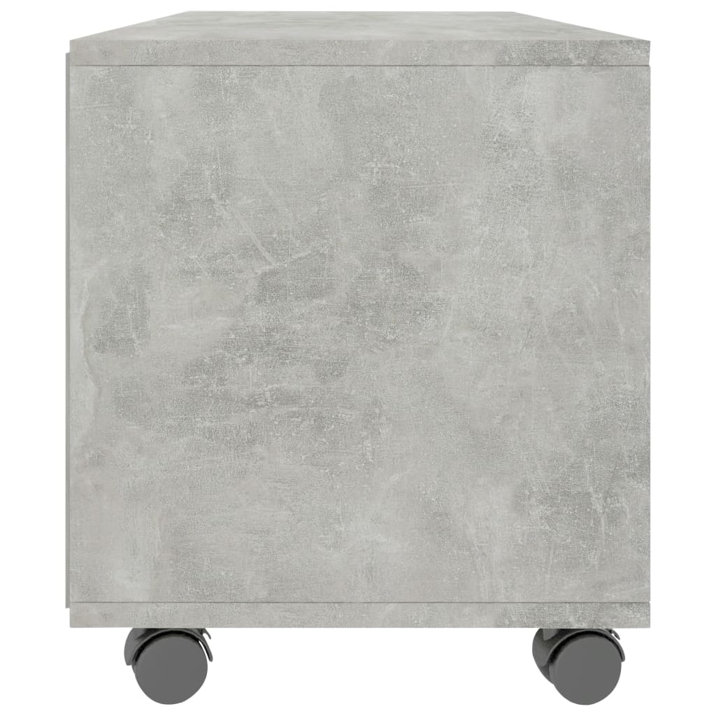 TV Cabinet with Castors Concrete Grey Chipboard