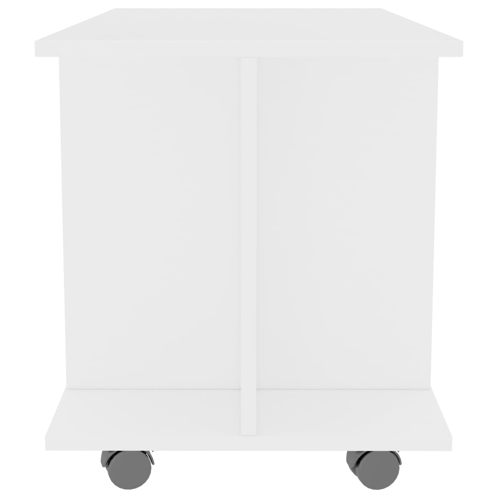 TV Cabinet with Castors White Chipboard