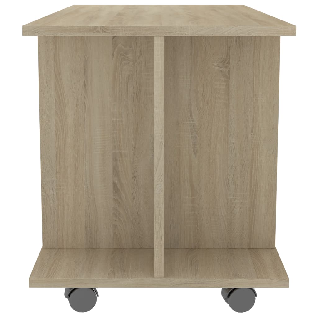 TV Cabinet with Castors Sonoma Oak Chipboard