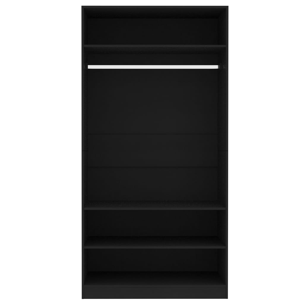 Wardrobe Black Chipboard - 100×50×200cm