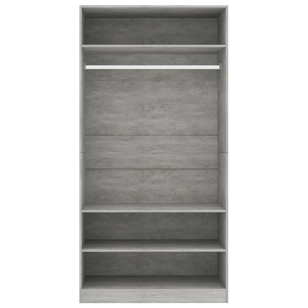 Wardrobe Concrete Grey Chipboard - 100×50×200cm