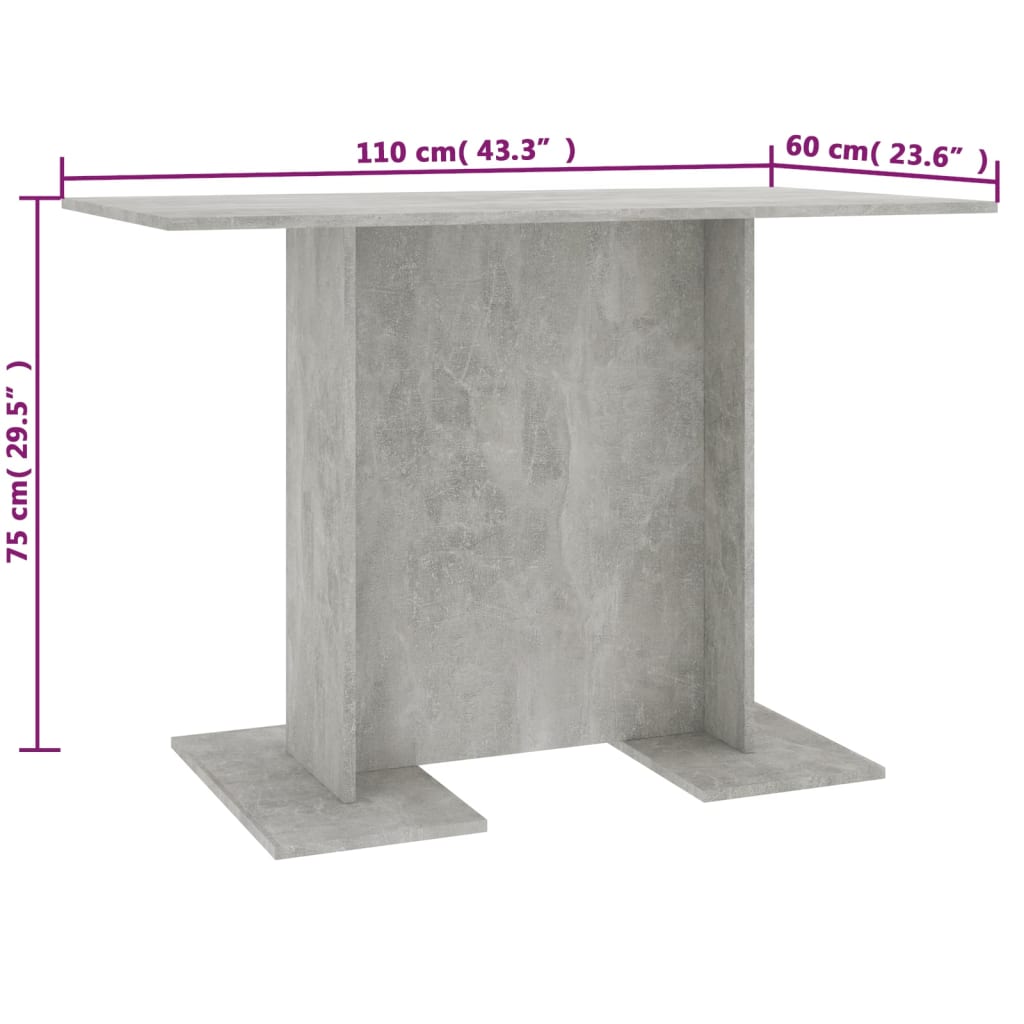 Dining Table Concrete Grey Chipboard