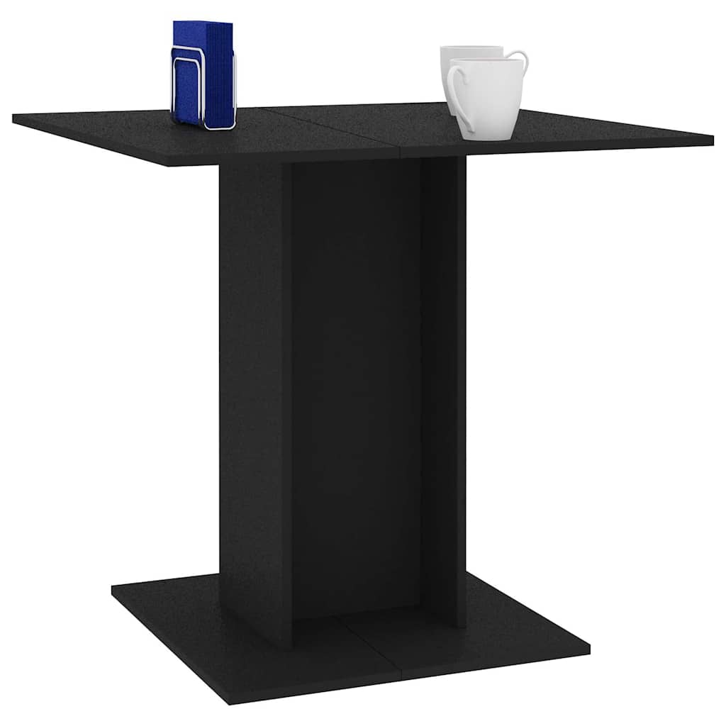 Dining Table Black Chipboard - 80×80×75cm