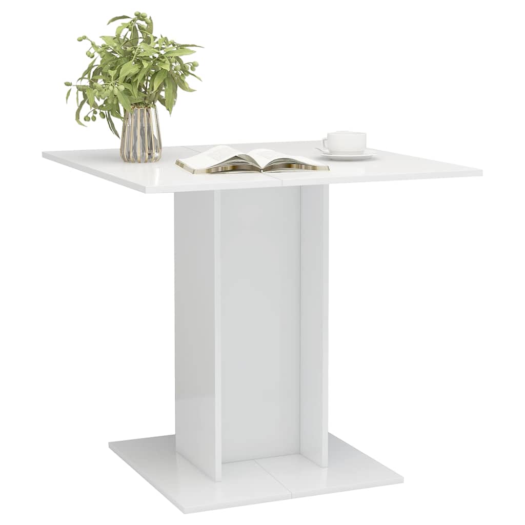 Dining Table High Gloss White Chipboard