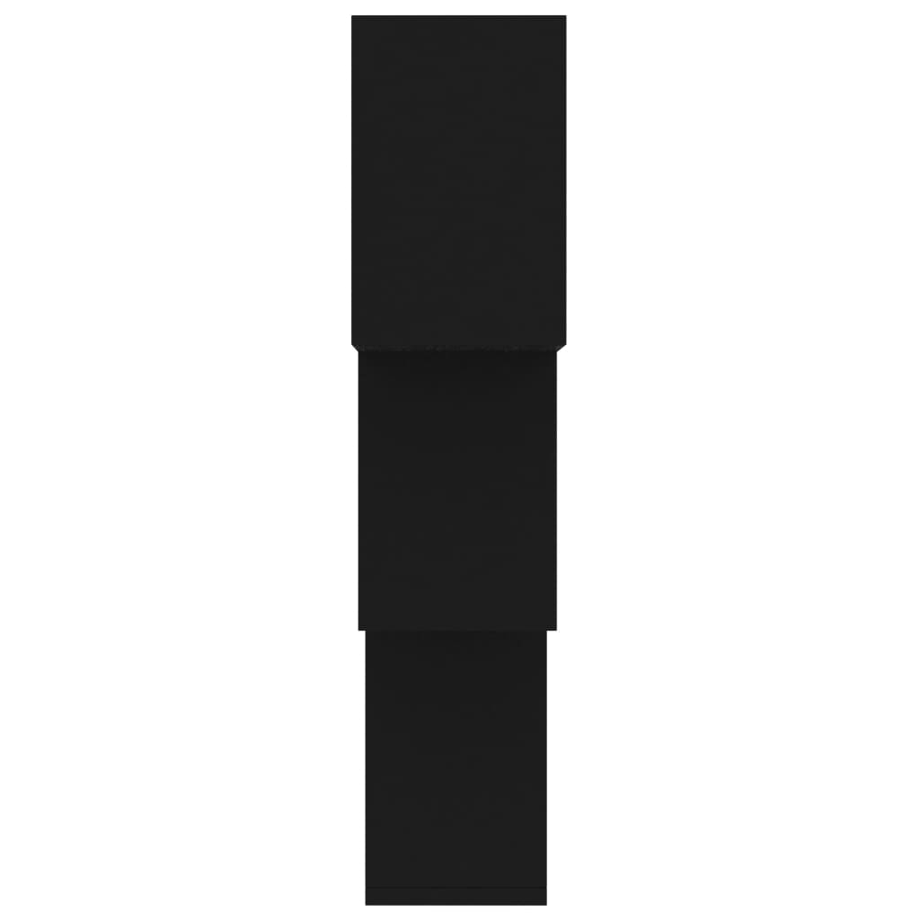 Cube Wall Shelves Black Chipboard