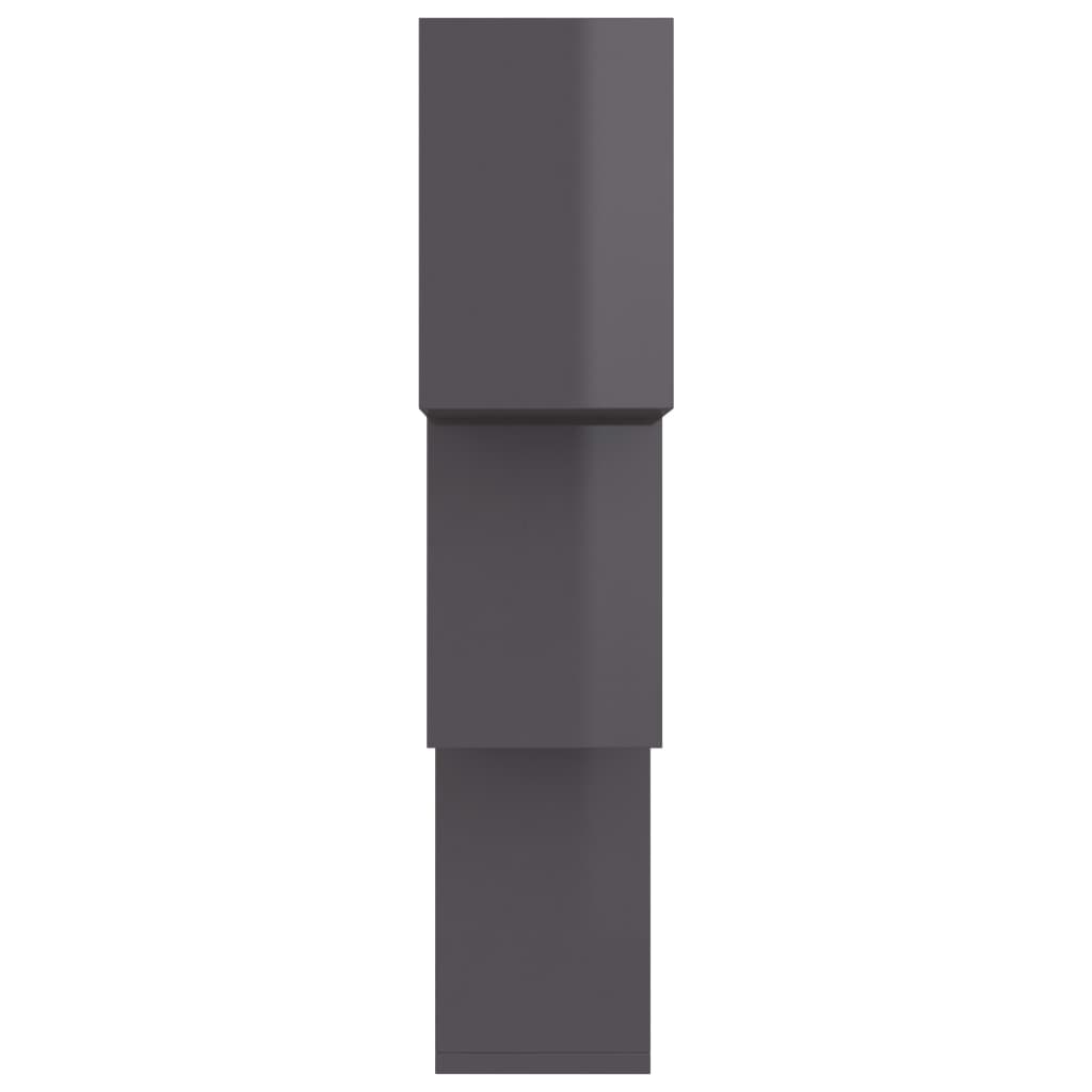 Cube Wall Shelves High Gloss Grey Chipboard