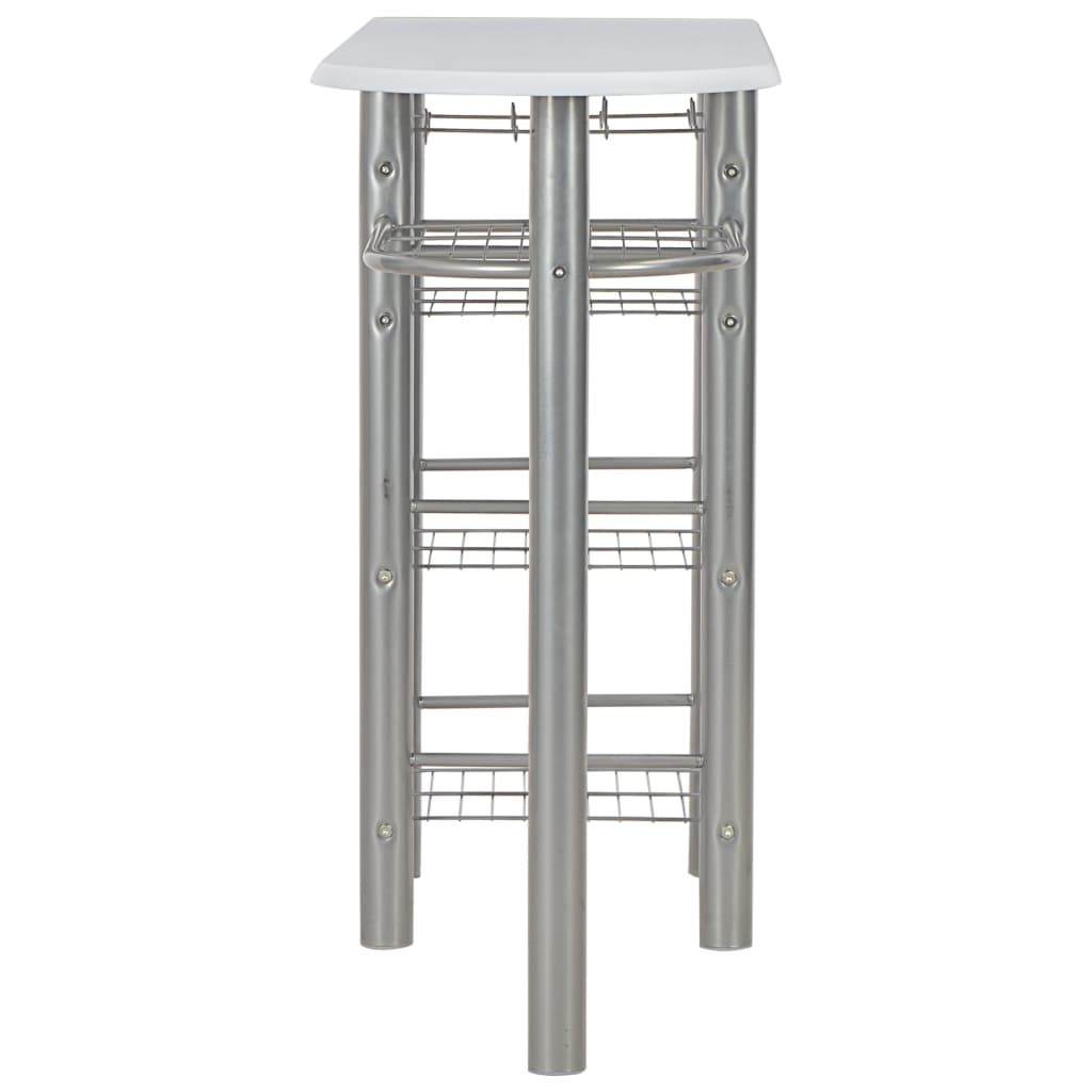 3 Piece Bar Set with Shelves White