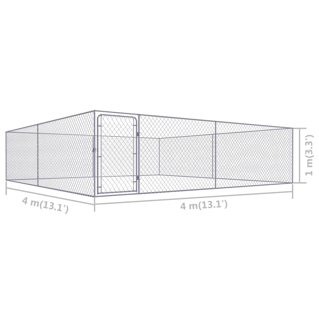 Outdoor Dog Kennel Galvanised Steel M