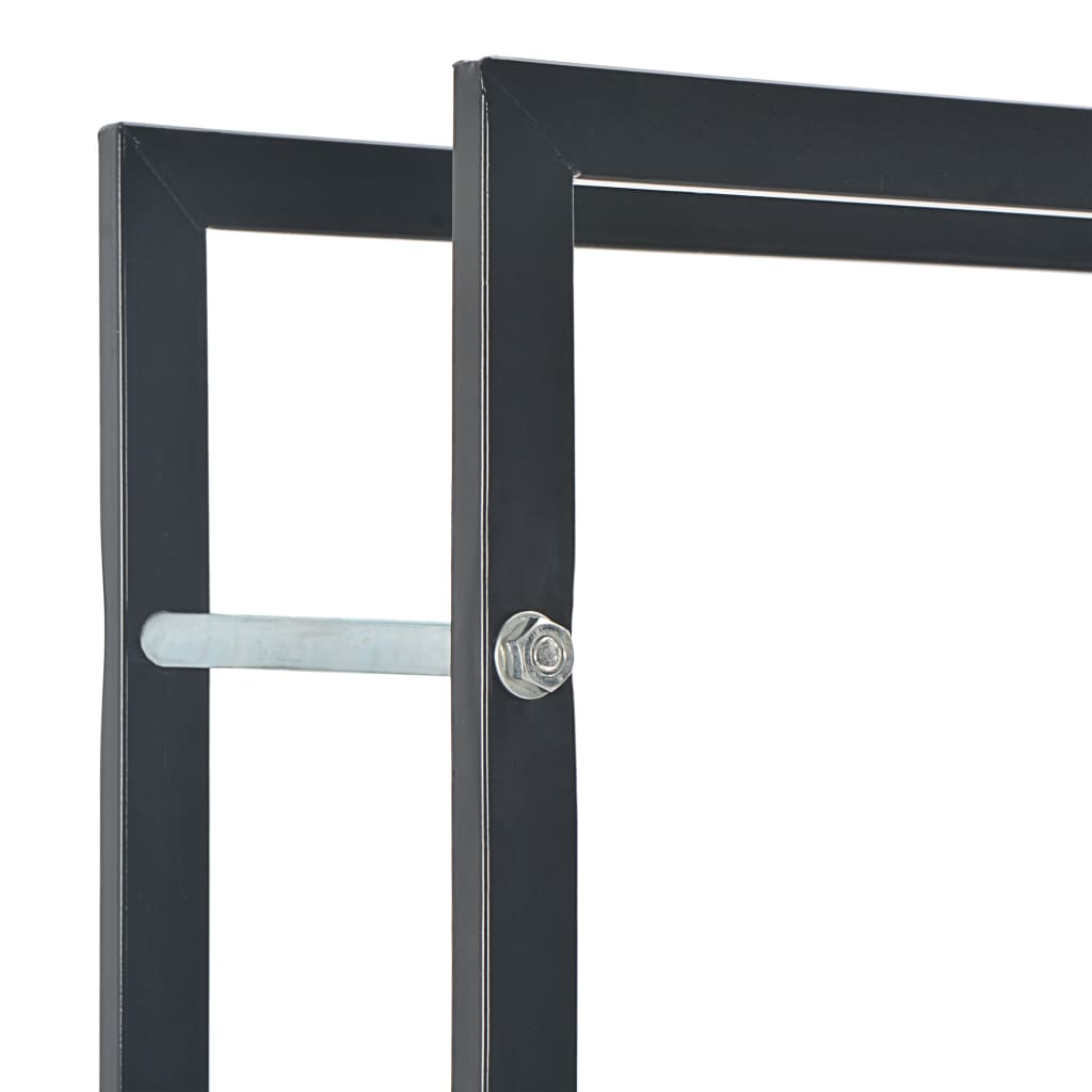 Firewood Rectangular Rack Black Steel