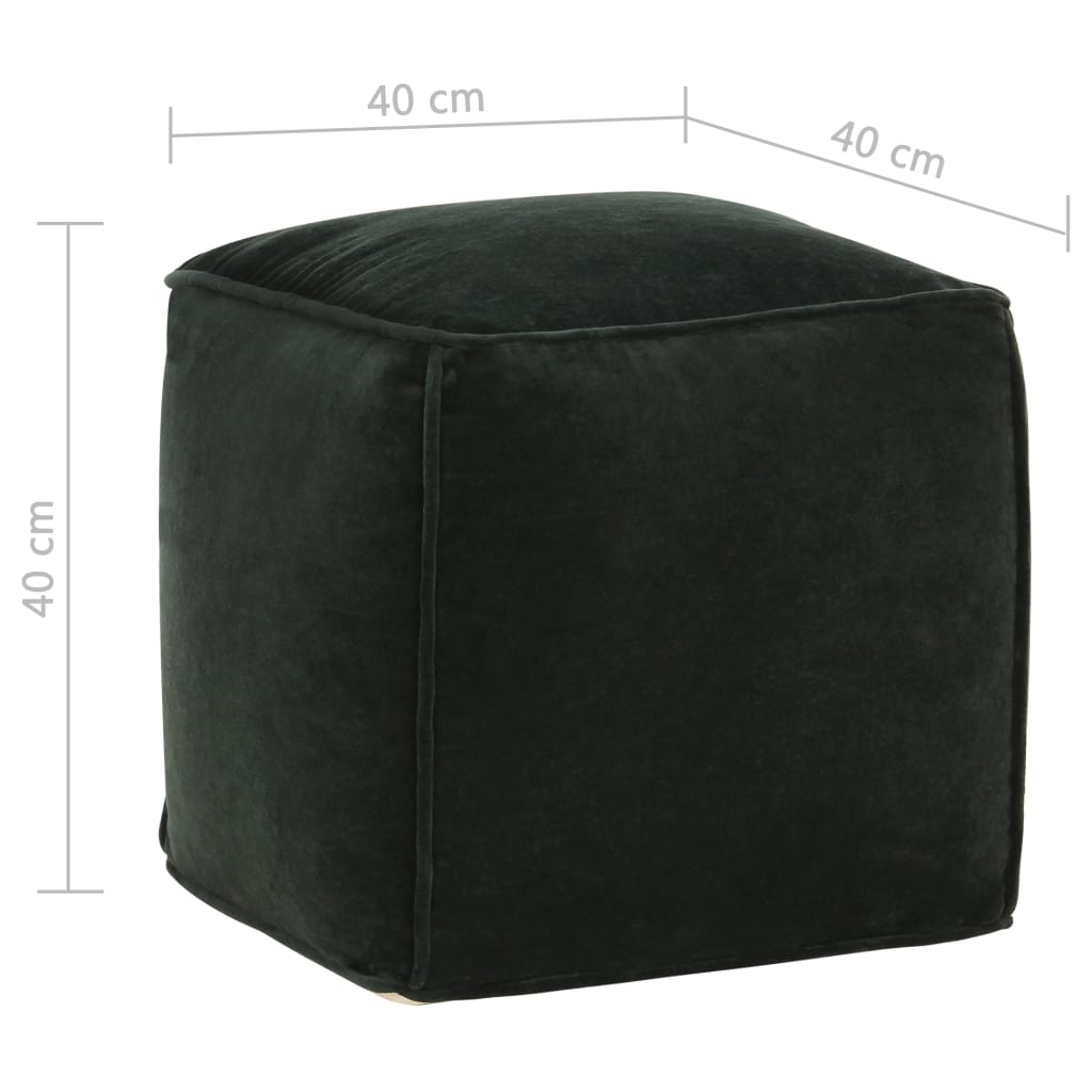 Pouffe Cotton Velvet Forest Green