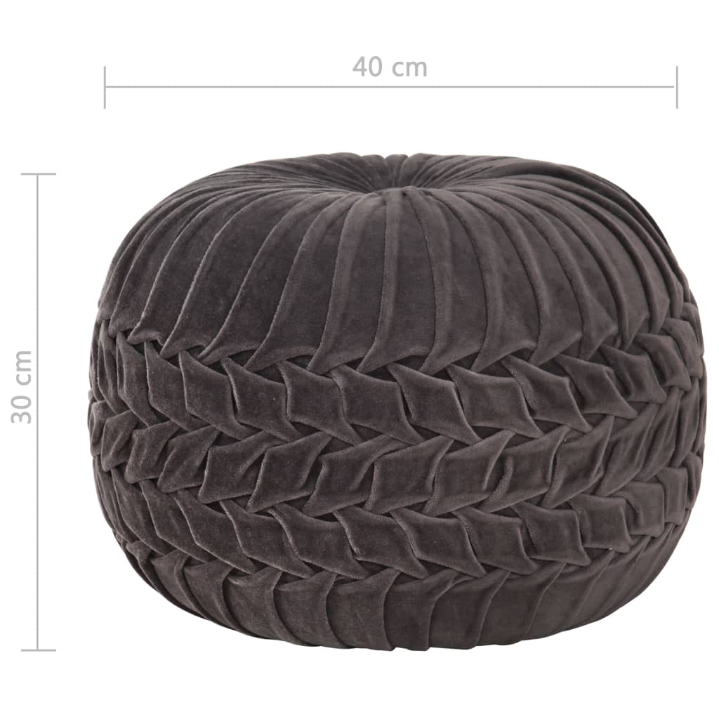 Pouffe Cotton Velvet Anthracite