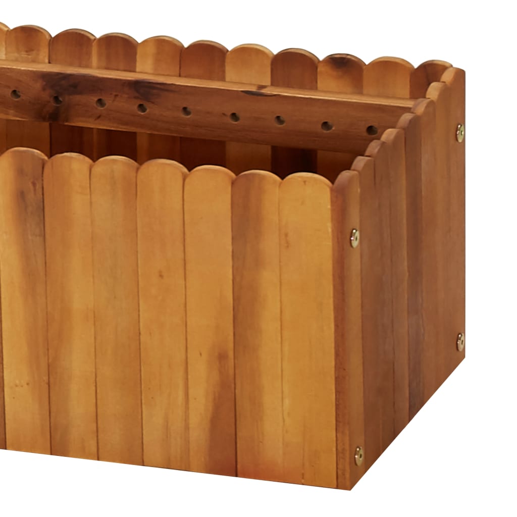 Garden Planter Solid Acacia Wood - 200×30×25cm