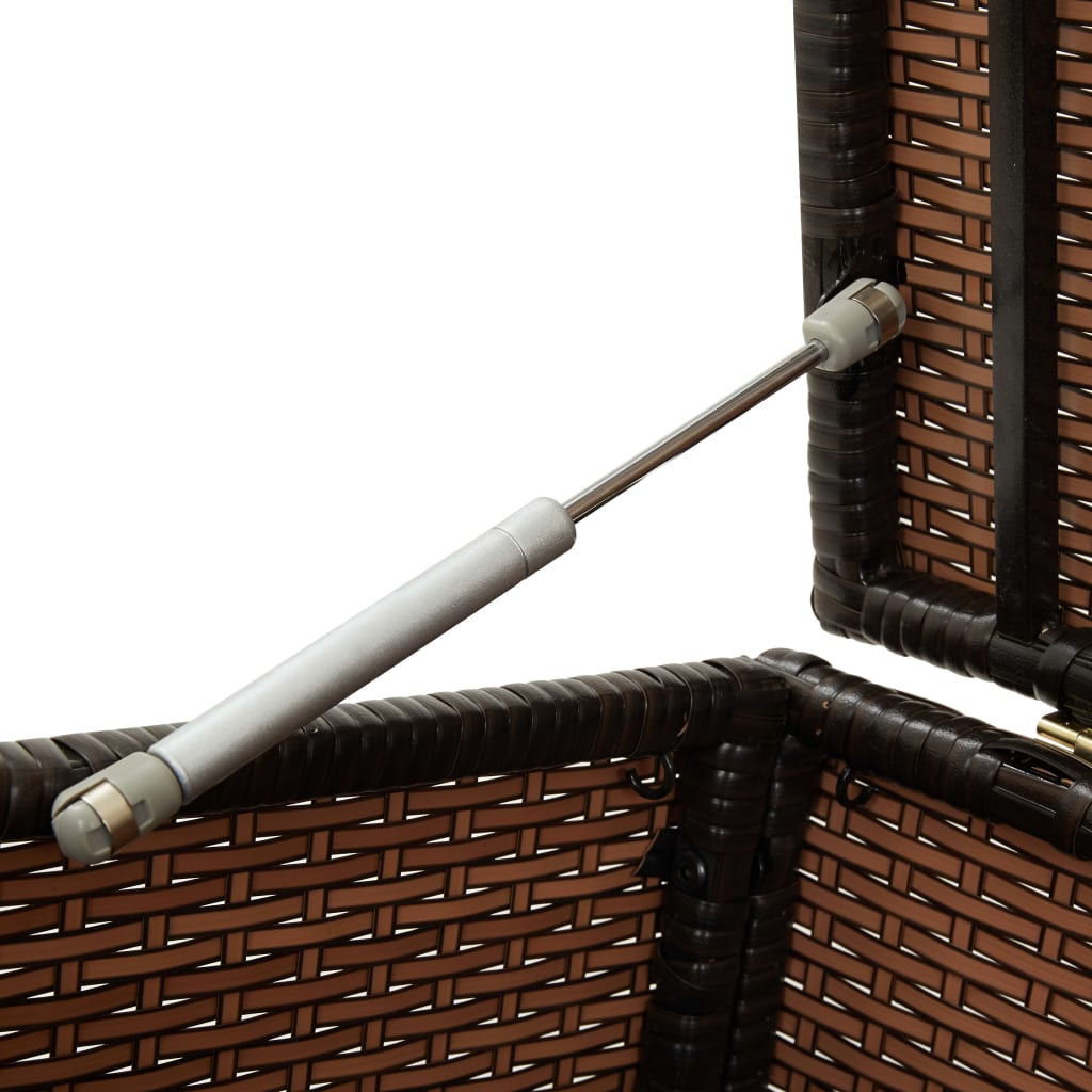 Garden Storage Box Poly Rattan Brown