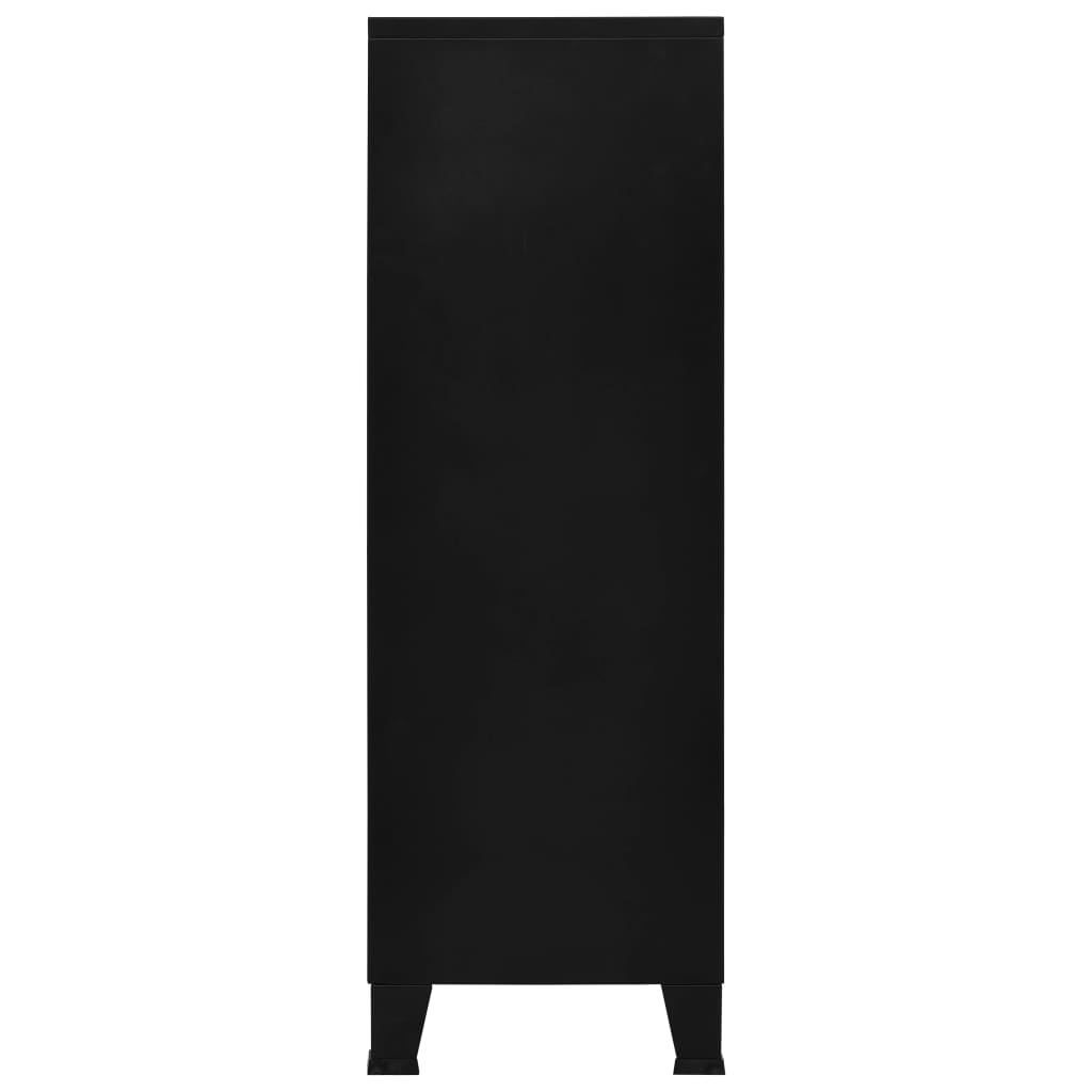 Filing Cabinet with 6 Doors Industrial Black Steel