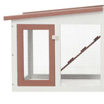 Large Rabbit Hutch Brown and White
