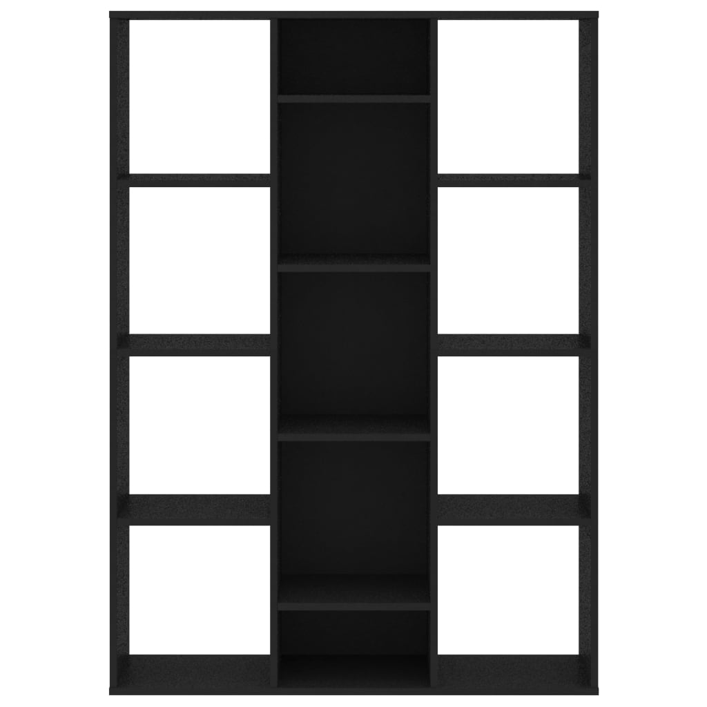 Room Divider/Book Cabinet Black Chipboard