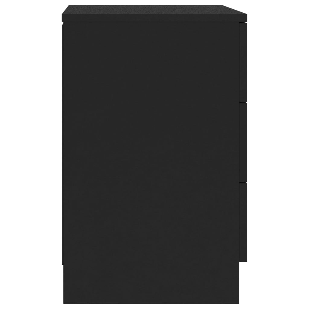 Bedside Cabinet Black Chipboard - 38×35×56cm