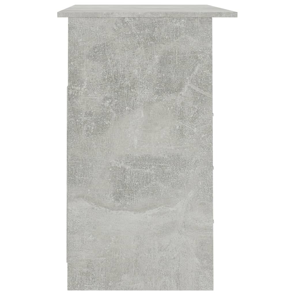 Desk with Drawers Concrete Grey Chipboard