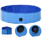 Foldable Dog Swimming Pool Blue PVC XL