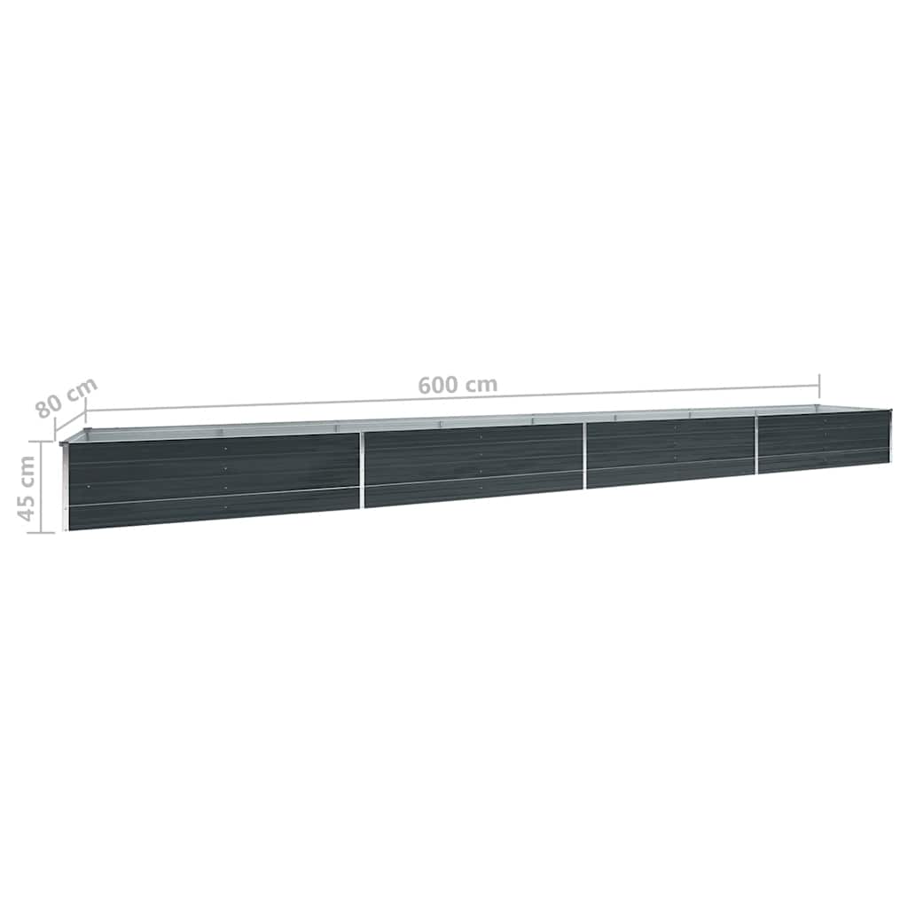 Galvanised Steel Raised Garden Bed 6m Anthracite | HomeAndLiving