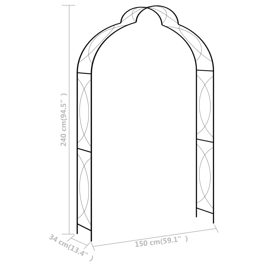 Garden Arch Black Iron Decor