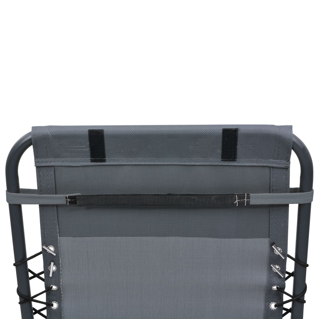 Deck Chair Headrest Grey 40x7.5x15 cm Textilene
