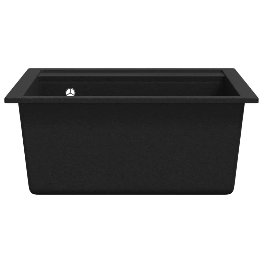 Granite Kitchen Sink Single Basin Black - 490×510×306mm