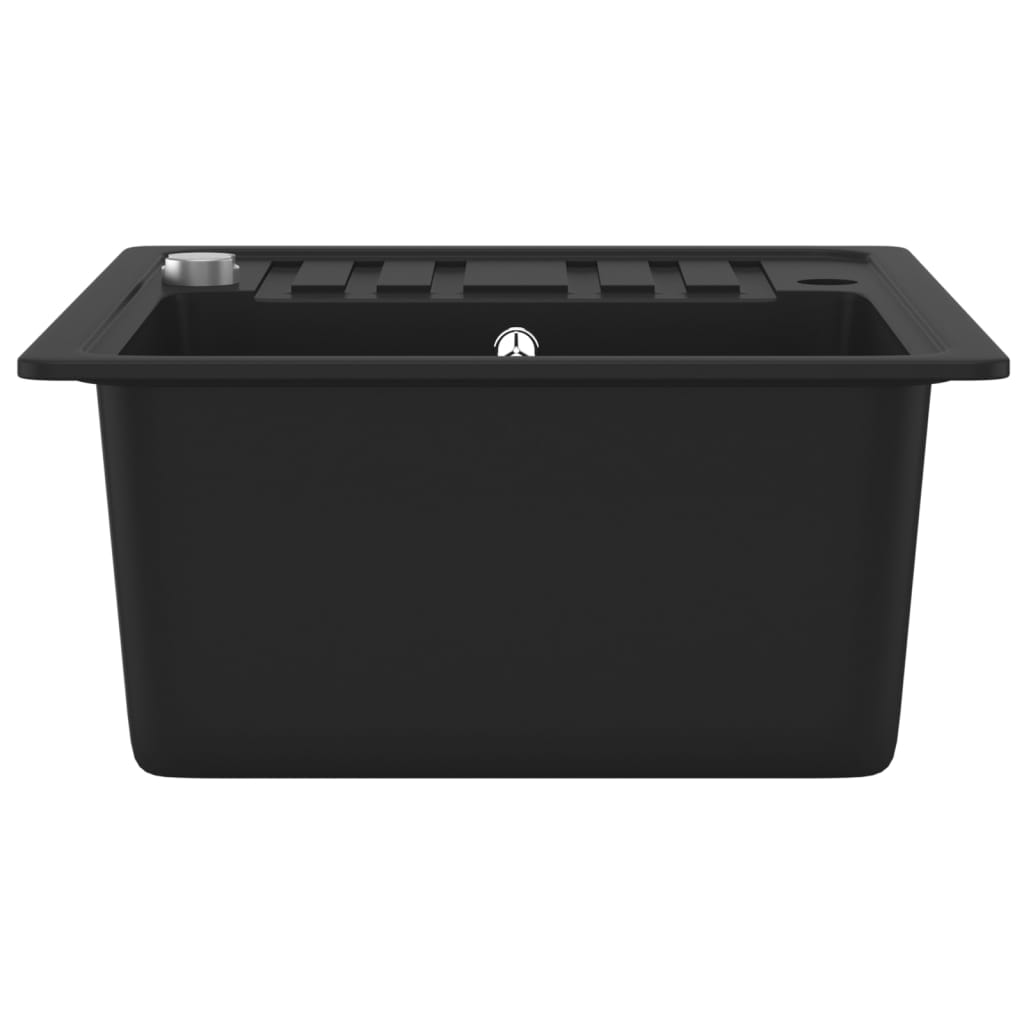 Granite Kitchen Sink Single Basin Black - 575×460×280mm