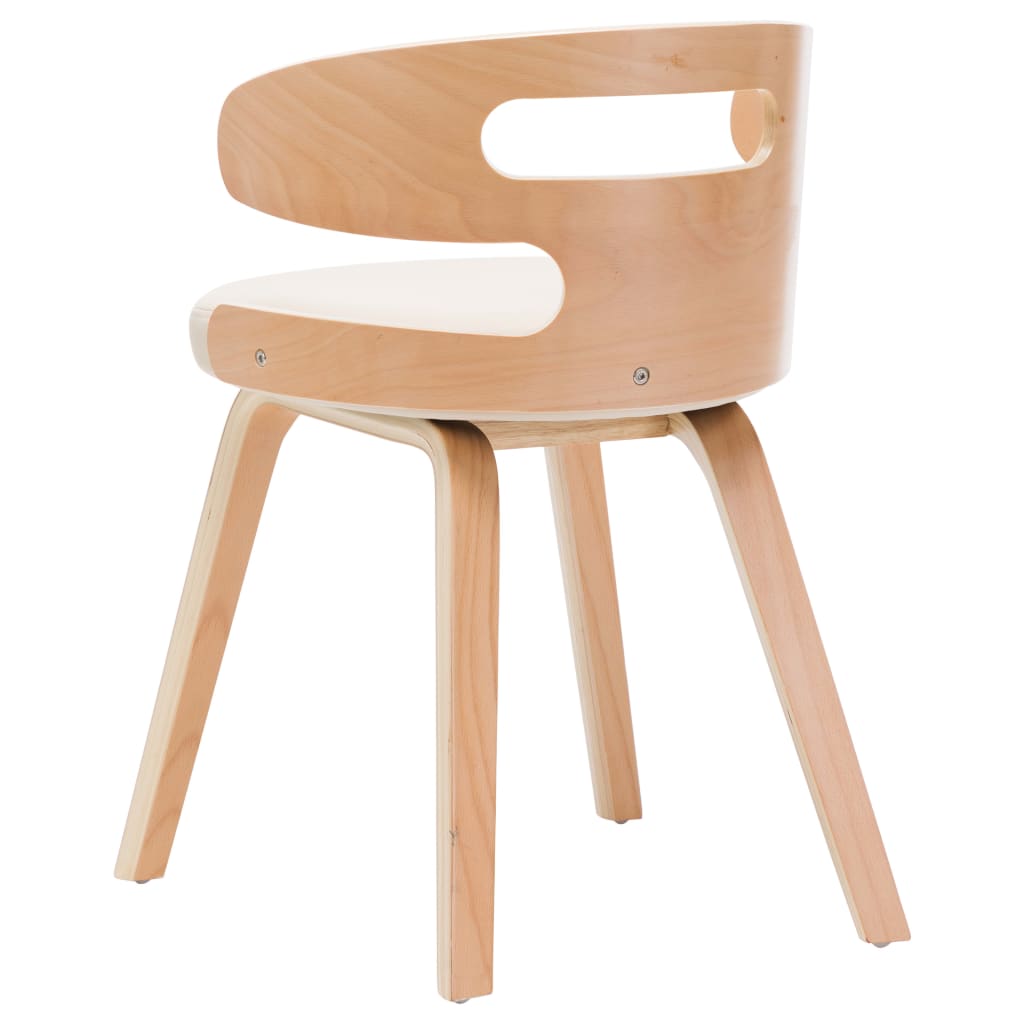 Dining Chairs 4 pcs Cream Bent Wood and Faux Leather - 48×49×68cm