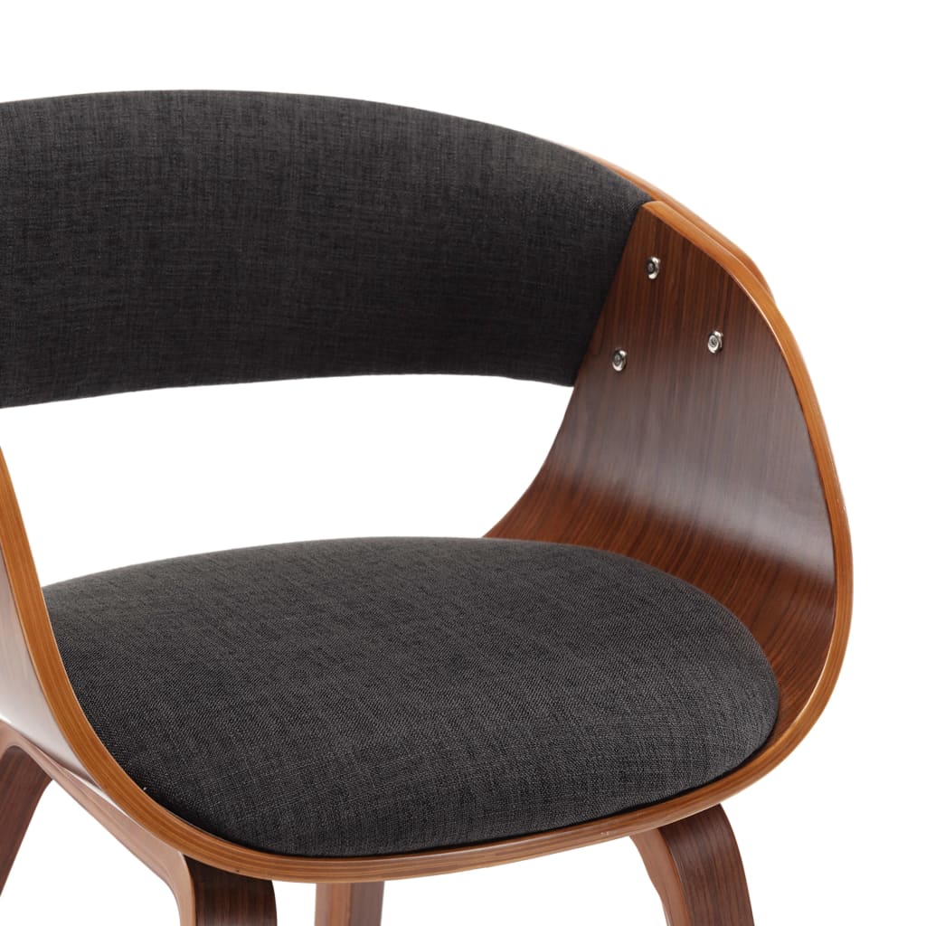 Dining Chairs 6 pcs Grey Bent Wood and Fabric - 53×52×70cm