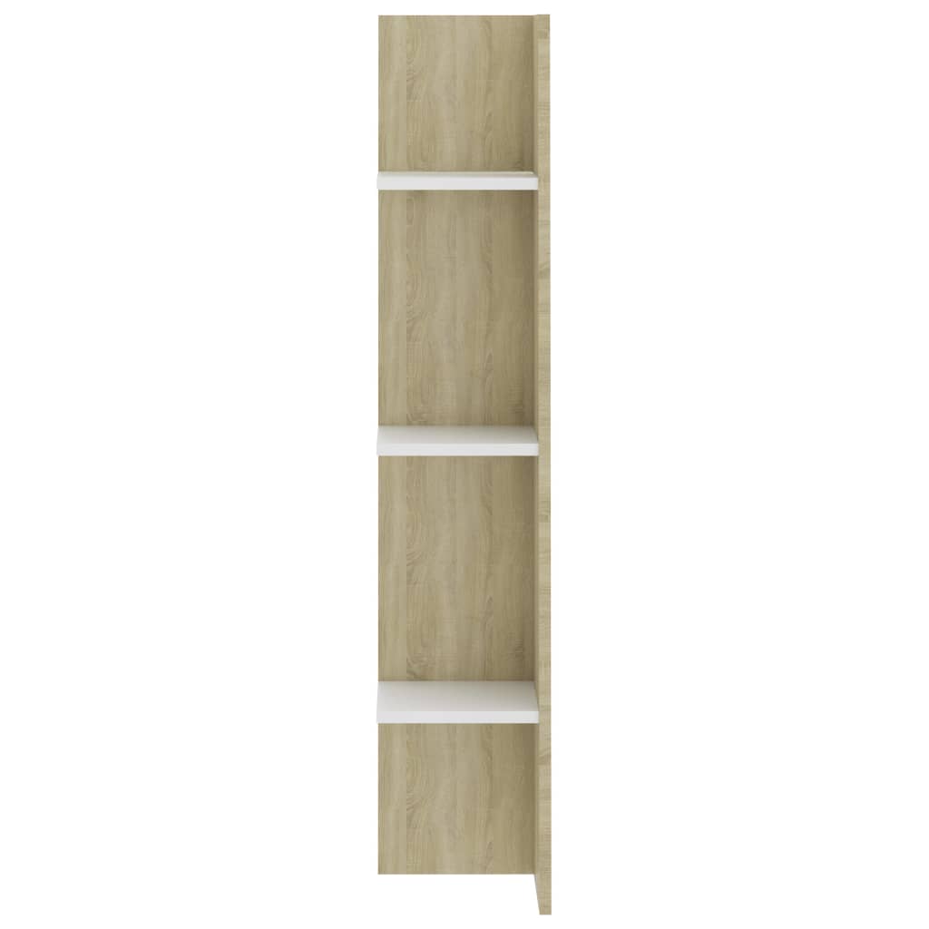 TV Cabinet White and Sonoma Oak Chipboard