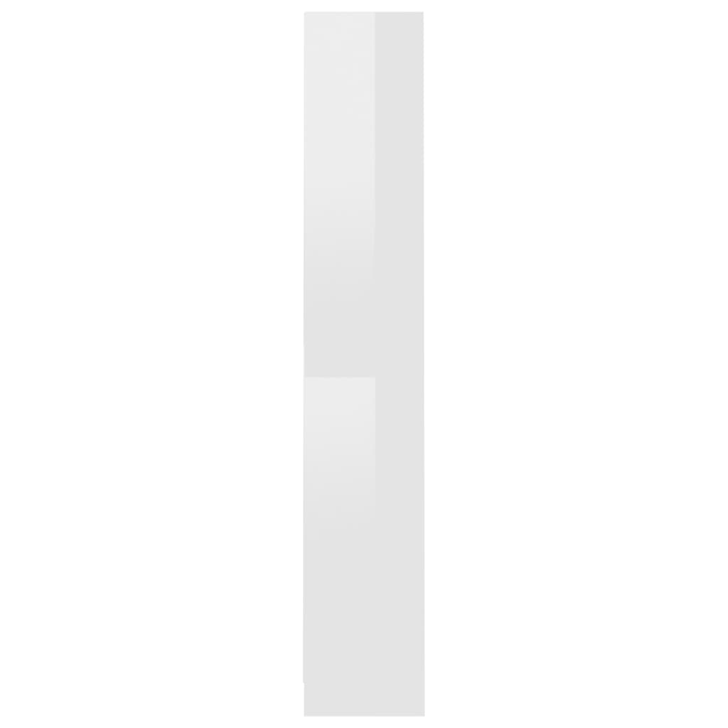 4-Tier Book Cabinet High Gloss White Chipboard