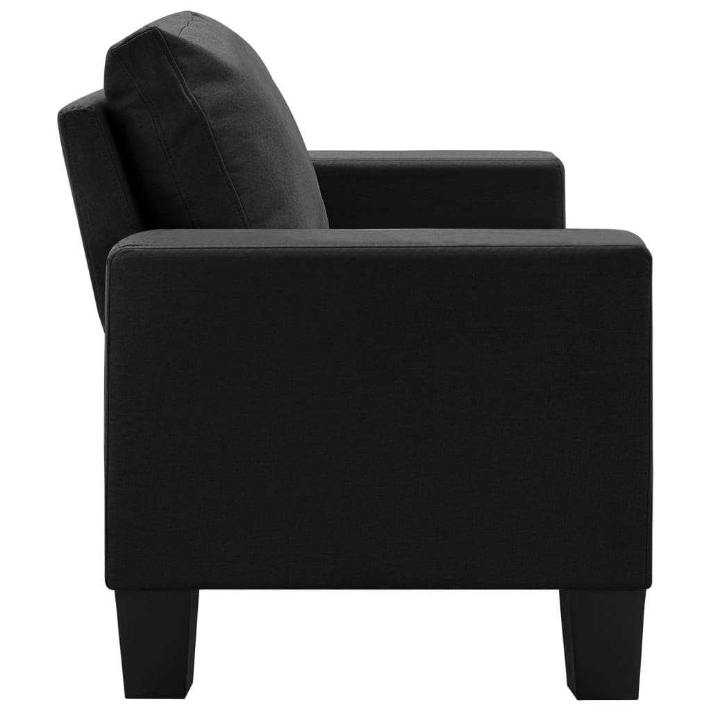 2-Seater Sofa Black Fabric