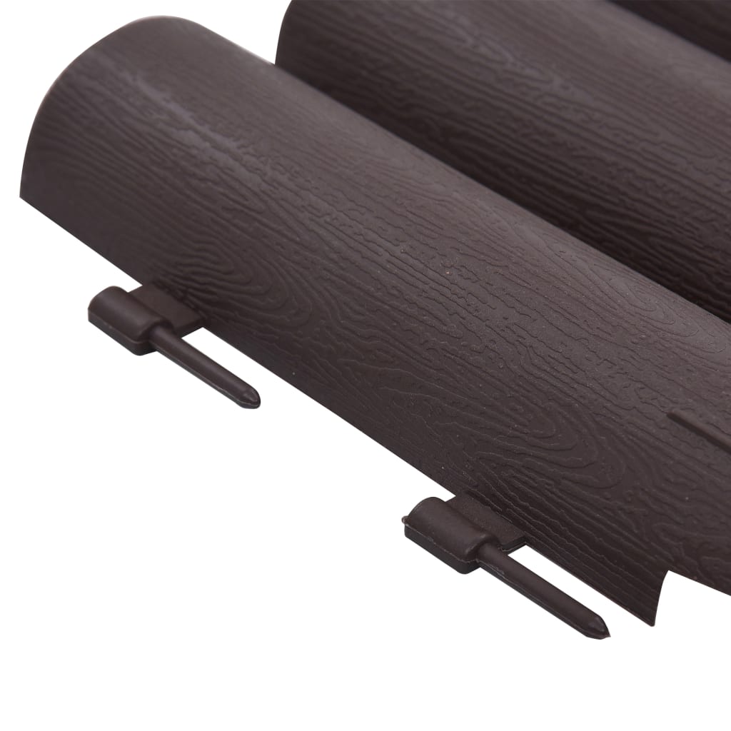 Lawn Edgings 36 pcs Brown 10 m PP