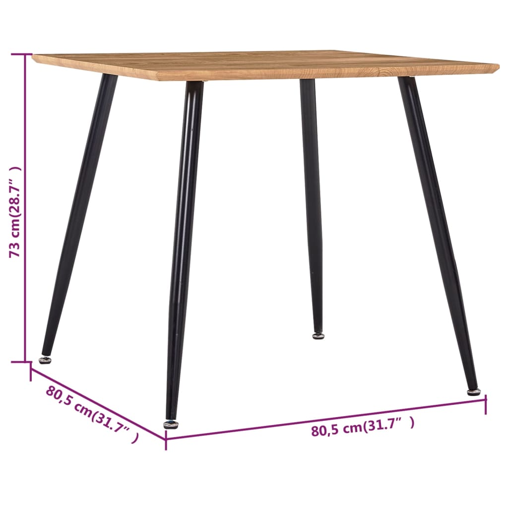Dining Table Oak and Black MDF