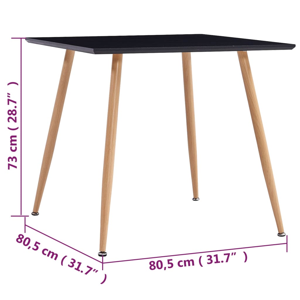 Dining Table Black and Oak MDF