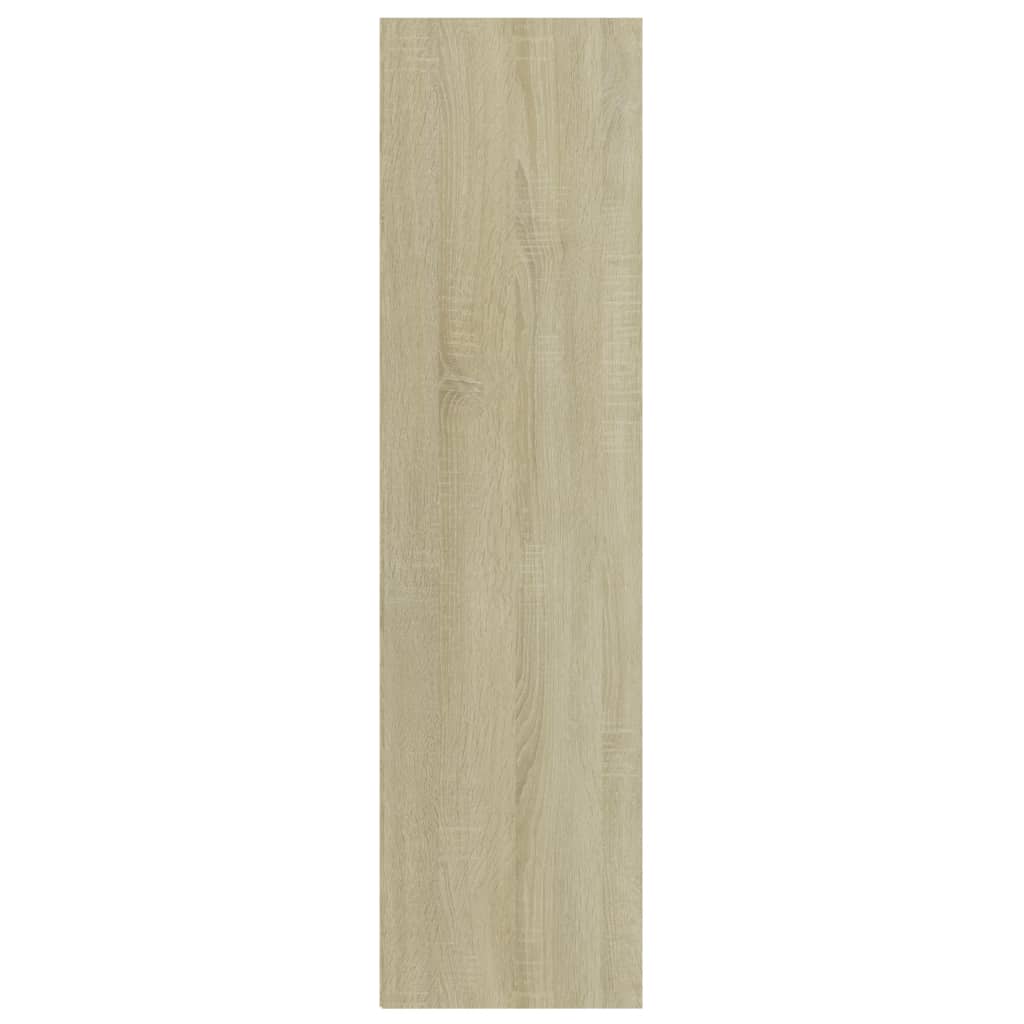 3-Tier Book Cabinet White and Sonoma Oak Chipboard