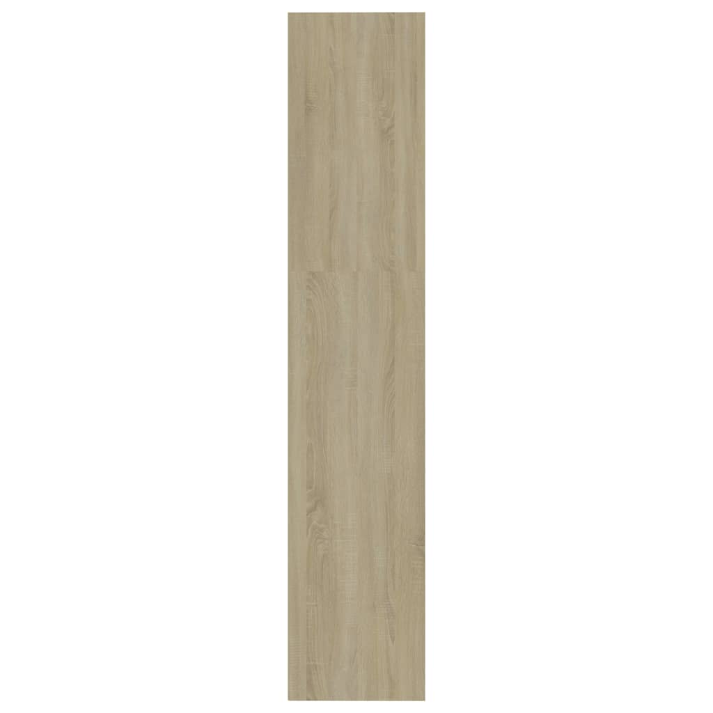 4-Tier Book Cabinet White and Sonoma Oak Chipboard