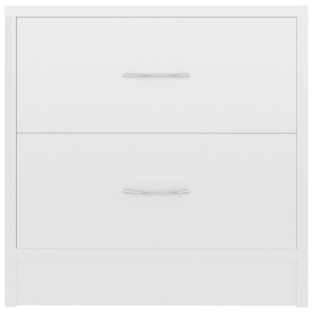 Bedside Cabinets 2 pcs High Gloss White - Engineered Wood
