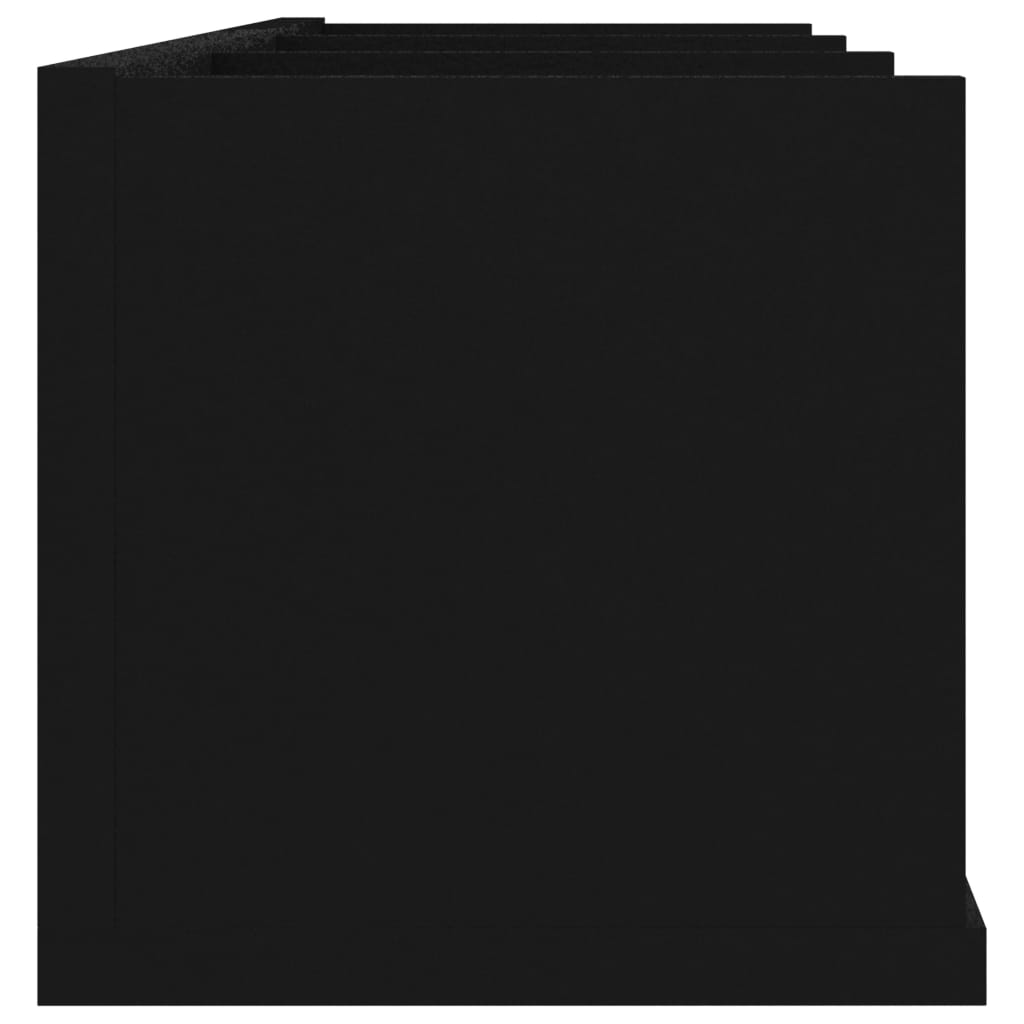 CD Wall Shelf Black 75x18x18 cm Chipboard