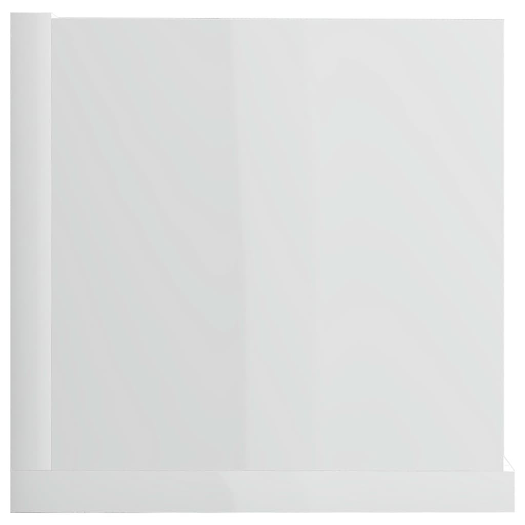 CD Wall Shelf High Gloss White 100x18x18 cm Chipboard