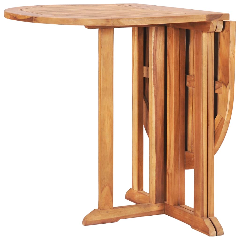 5 Piece Folding Outdoor Dining Set Solid Teak Wood - 70×14×75cm