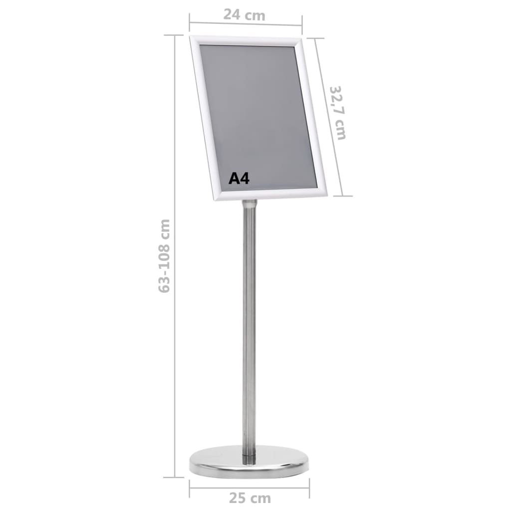 A4 Pedestal Poster Stand Aluminium | HomeAndLiving