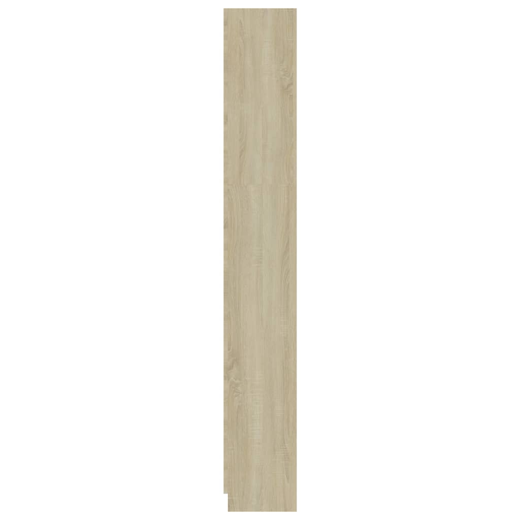 5-Tier Book Cabinet White and Sonoma Oak 60x24x175 cm Chipboard