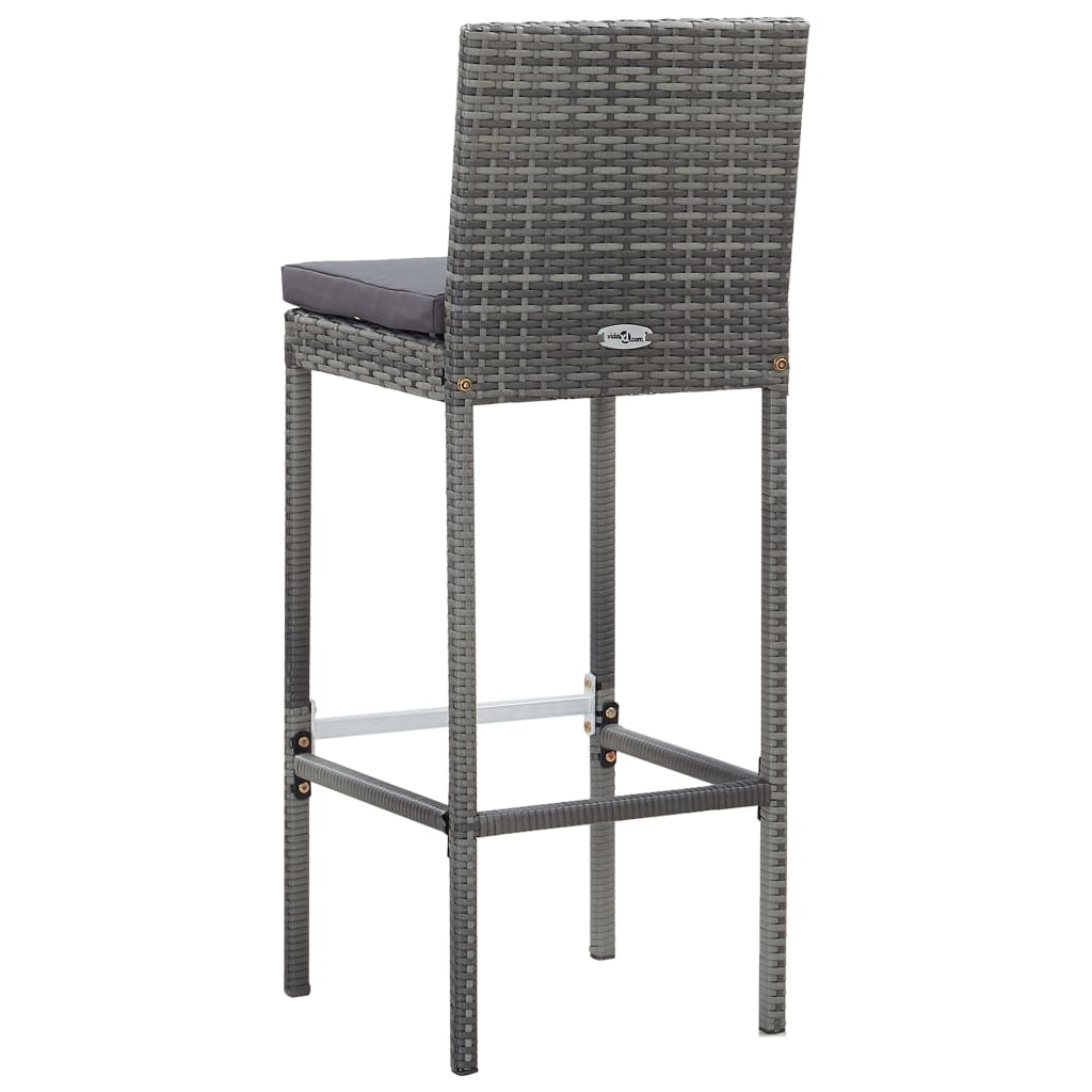 9 Piece Outdoor Bar Set Poly Rattan and Acacia Wood Grey
