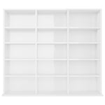 CD Cabinet High Gloss White 102x16x89,5 cm Chipboard