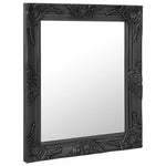 Wall Mirror Baroque Style Black