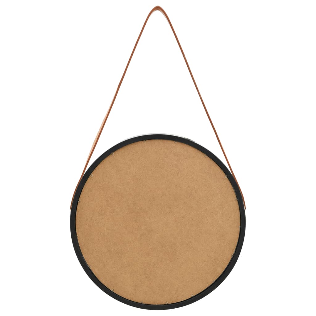 Wall Mirror with Strap 40 cm Black